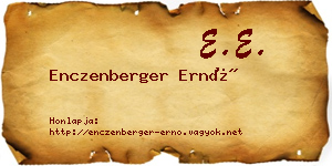 Enczenberger Ernő névjegykártya